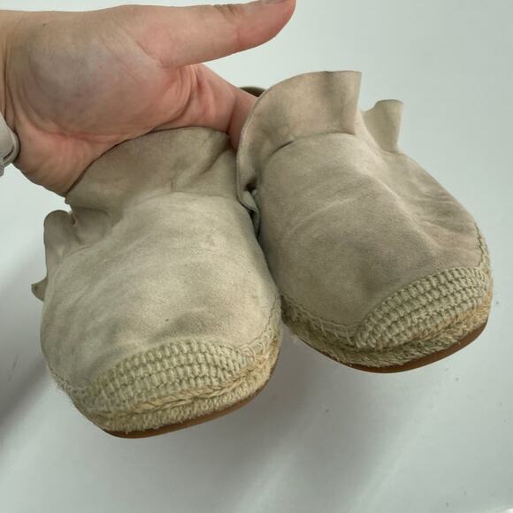 Michael Kors Espadrilles Womens 8.5 Pink Ruffle Suede Leather Upper Slip On - Picture 8 of 9